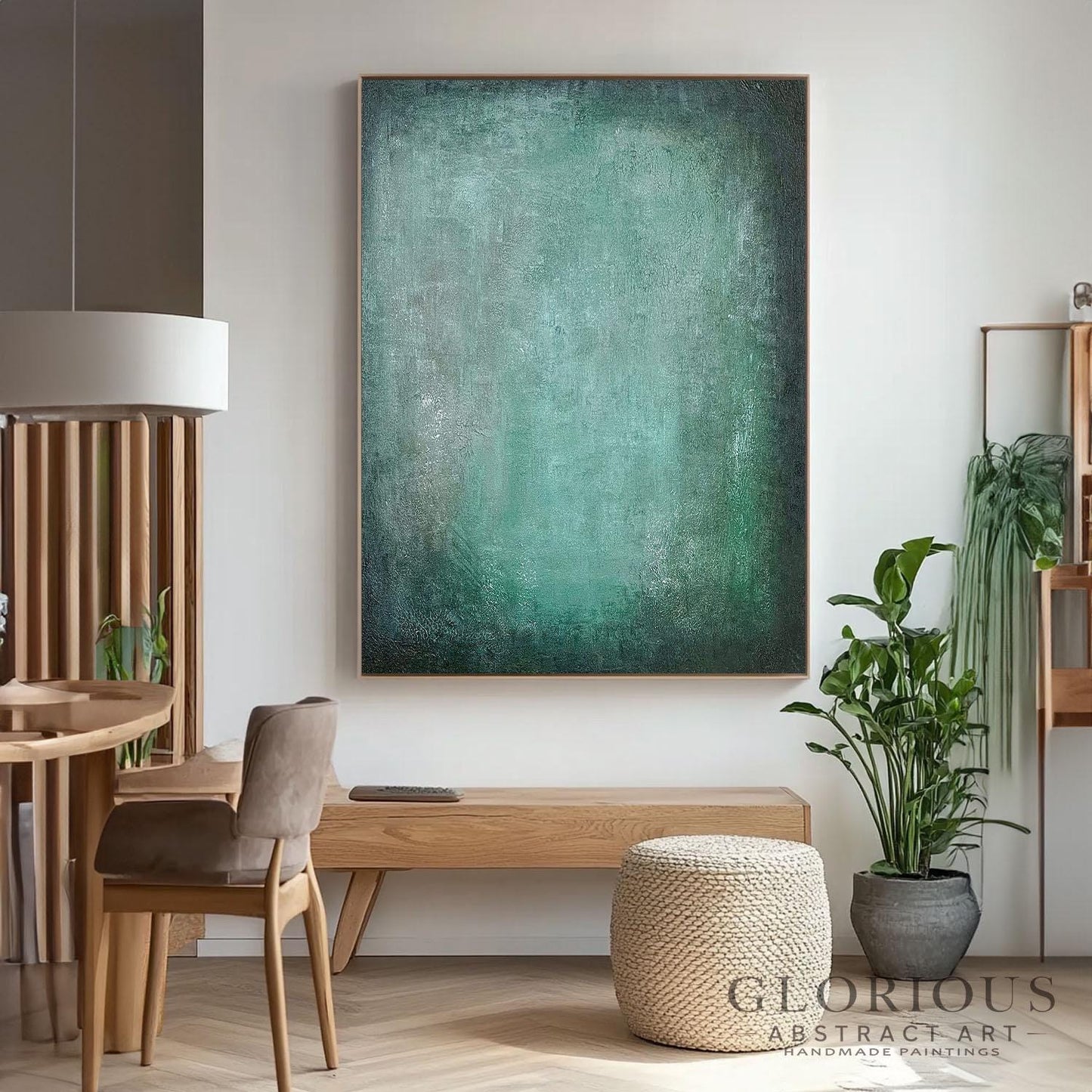 Sage Green Abstract Wall Art, Textured Acrylic Painting, Modern Minimalist Canvas Art, Mint Green Artwork, Bedroom Decor, Original Artwork