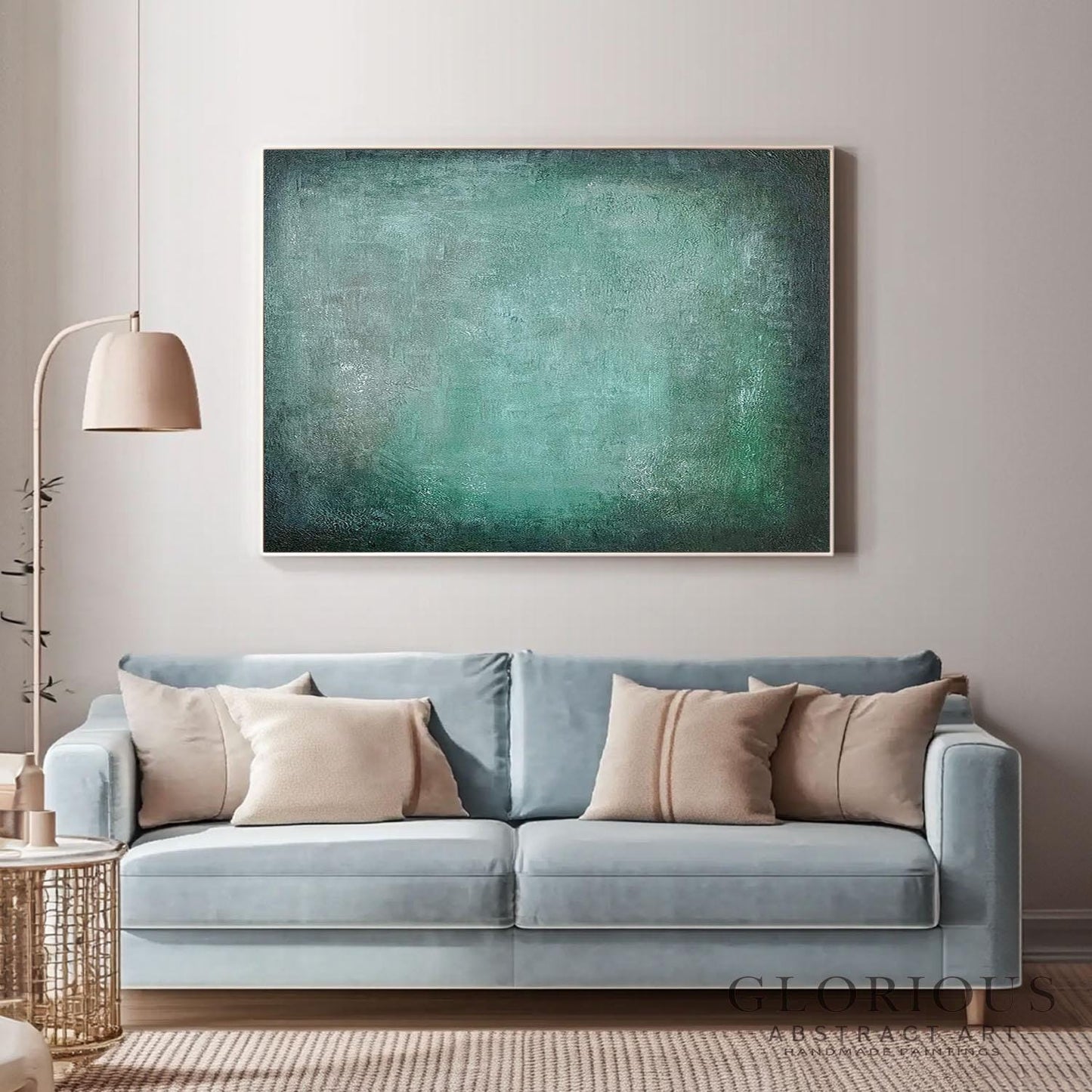 Sage Green Abstract Wall Art, Textured Acrylic Painting, Modern Minimalist Canvas Art, Mint Green Artwork, Bedroom Decor, Original Artwork
