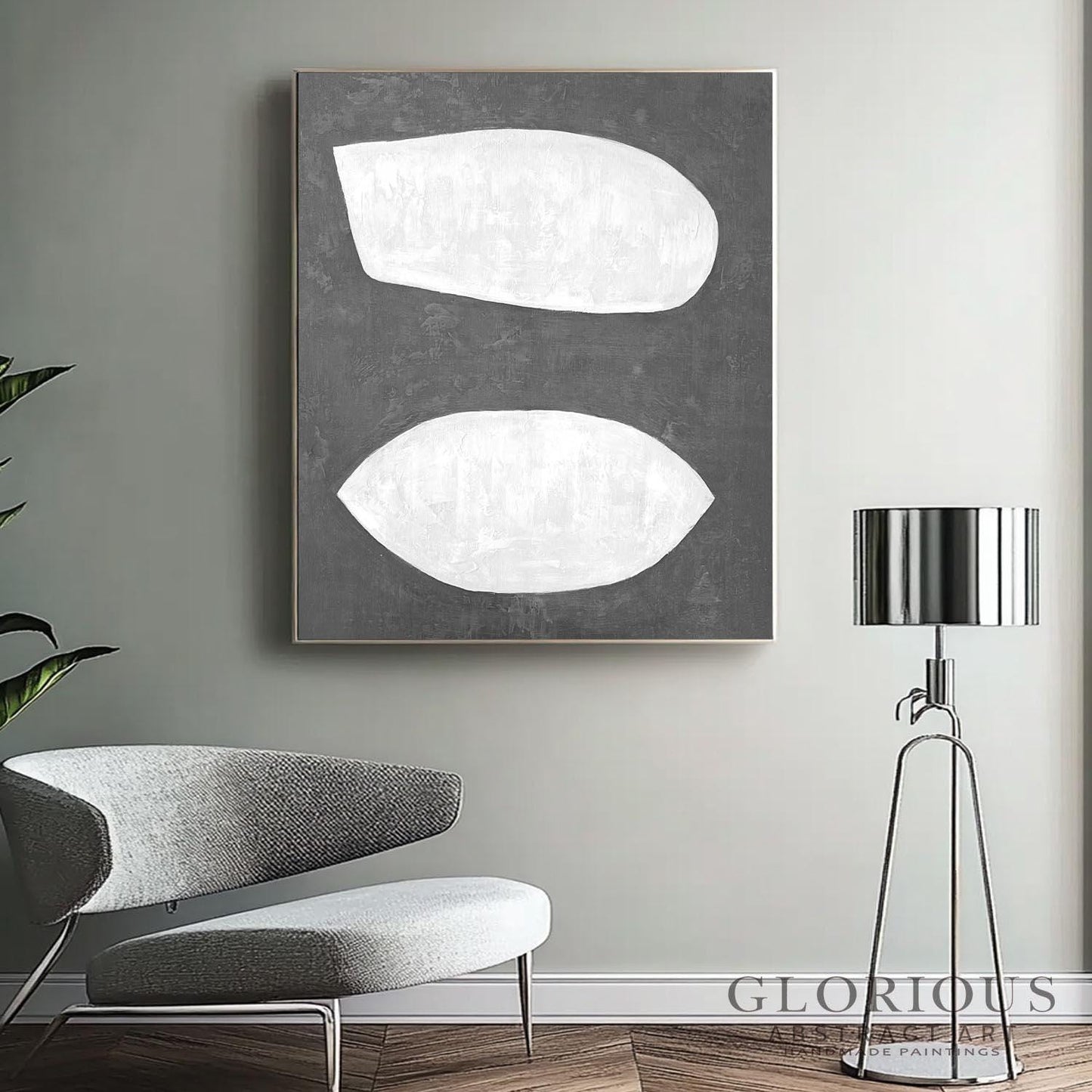Beige Organic Shapes Abstract Wall Art | Minimalist Canvas Painting | Modern Neutral Home Decor | Contemporary Artwork | Living Room Art