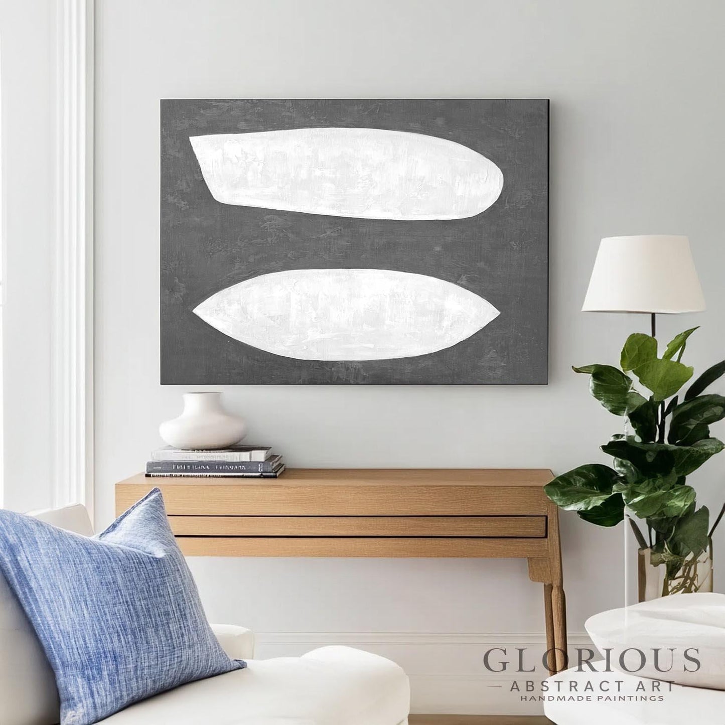 Beige Organic Shapes Abstract Wall Art | Minimalist Canvas Painting | Modern Neutral Home Decor | Contemporary Artwork | Living Room Art