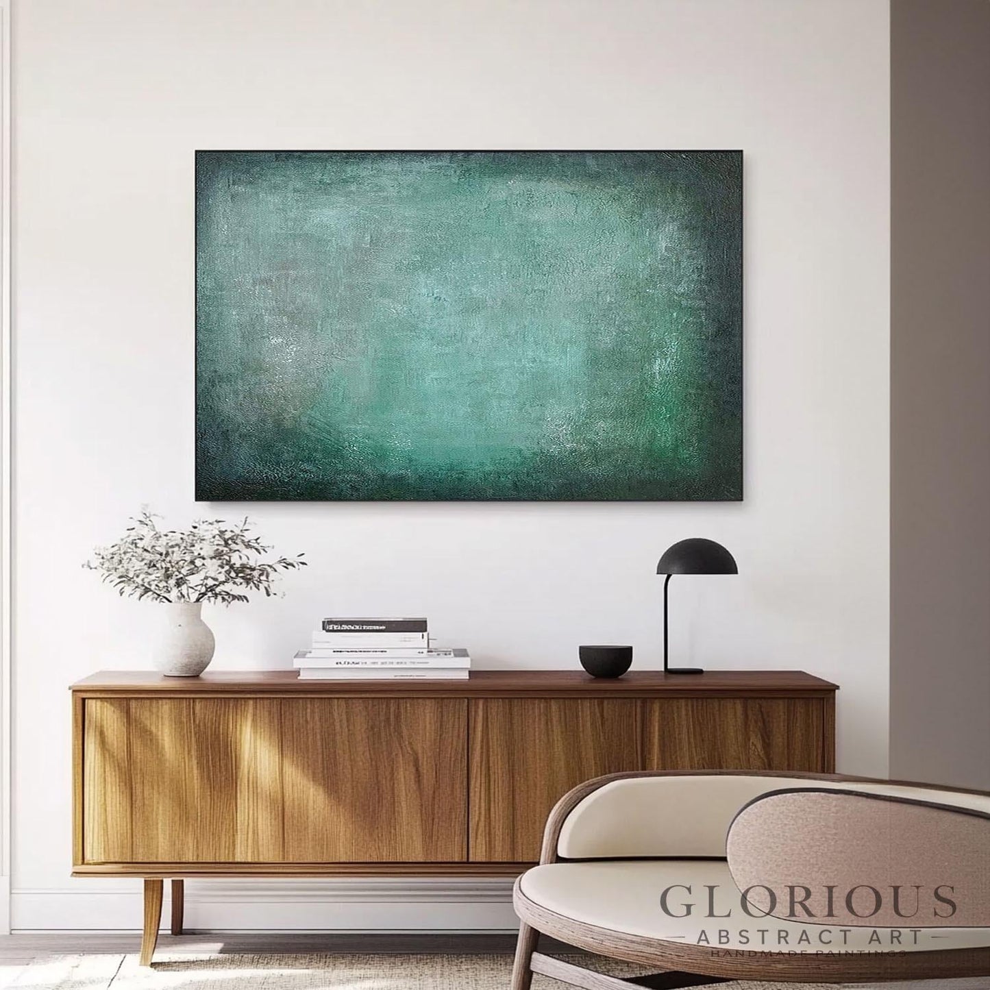 Sage Green Abstract Wall Art, Textured Acrylic Painting, Modern Minimalist Canvas Art, Mint Green Artwork, Bedroom Decor, Original Artwork