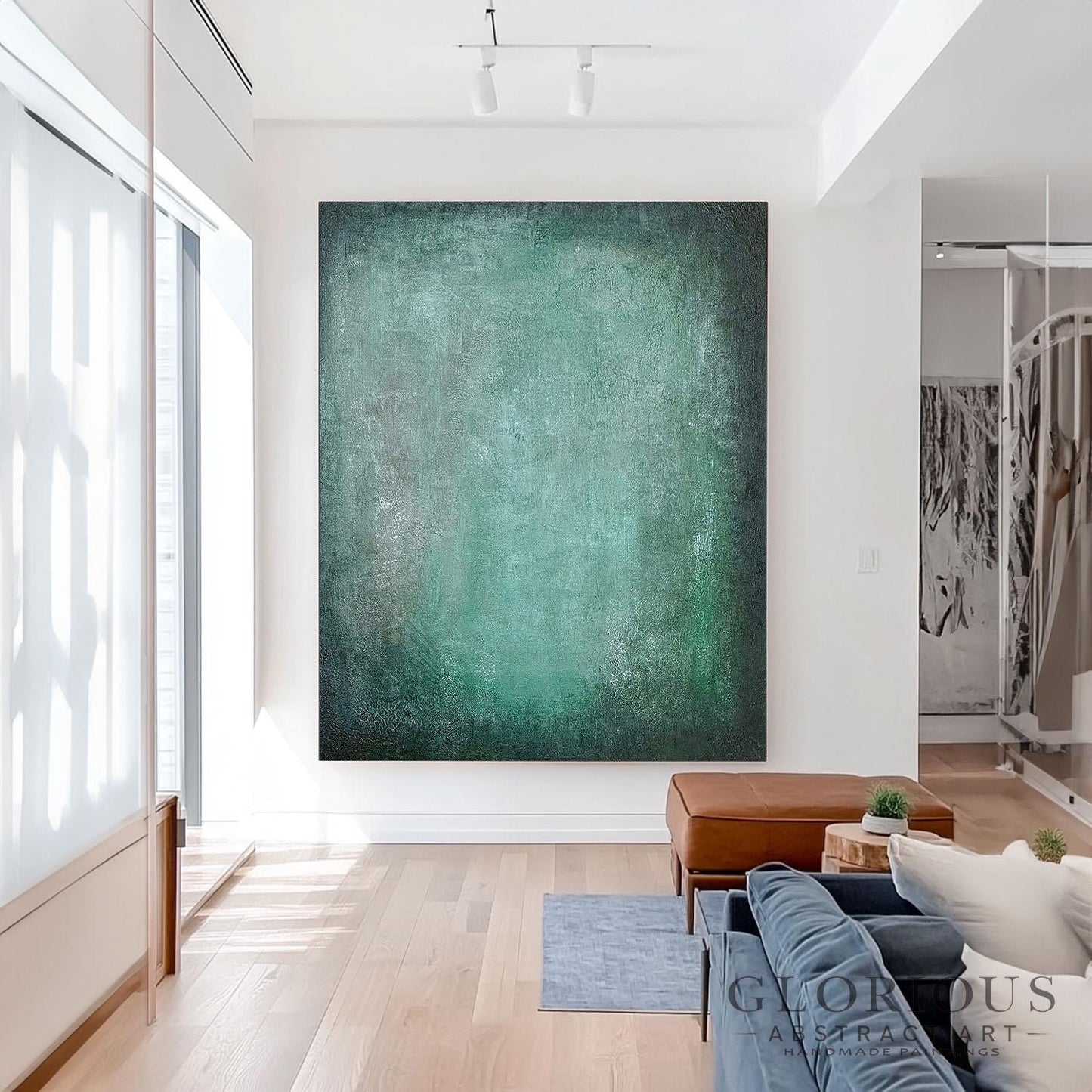 Sage Green Abstract Wall Art, Textured Acrylic Painting, Modern Minimalist Canvas Art, Mint Green Artwork, Bedroom Decor, Original Artwork
