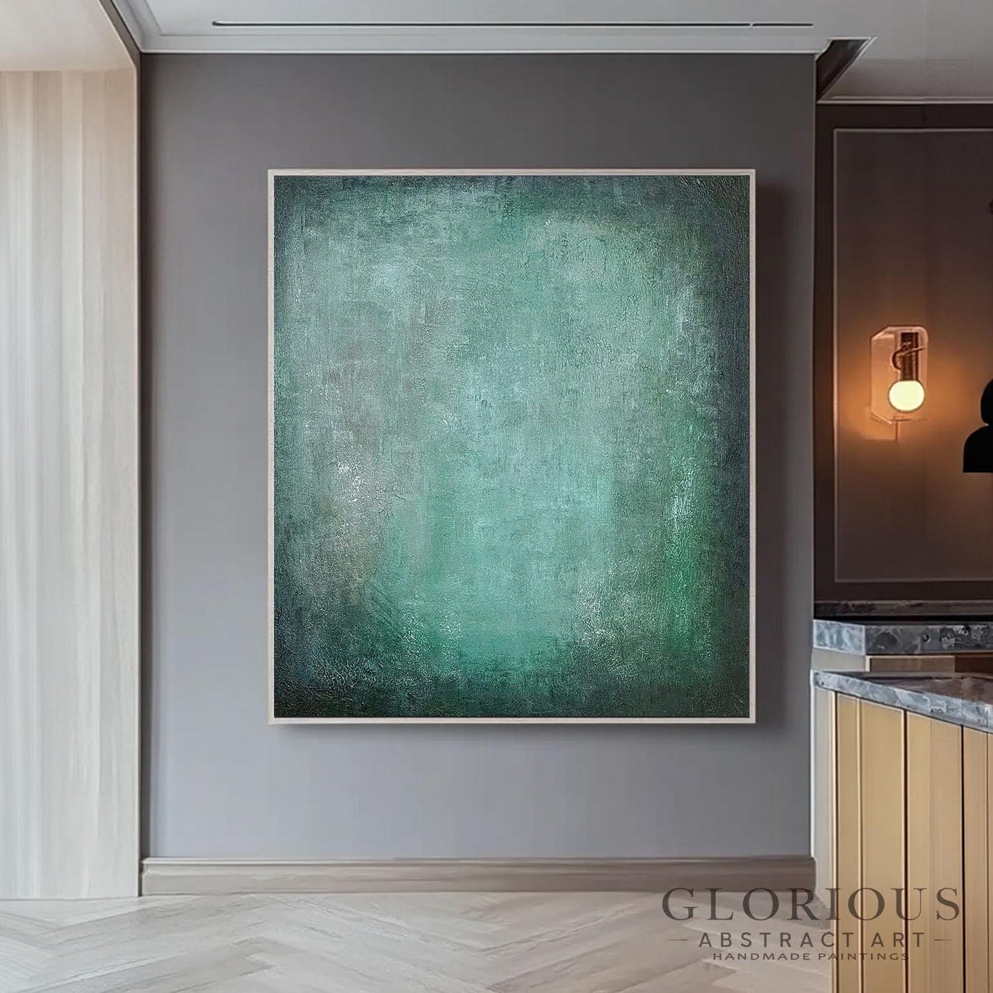 Sage Green Abstract Wall Art, Textured Acrylic Painting, Modern Minimalist Canvas Art, Mint Green Artwork, Bedroom Decor, Original Artwork