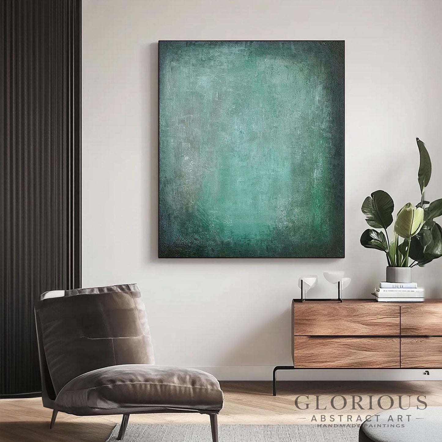 Sage Green Abstract Wall Art, Textured Acrylic Painting, Modern Minimalist Canvas Art, Mint Green Artwork, Bedroom Decor, Original Artwork