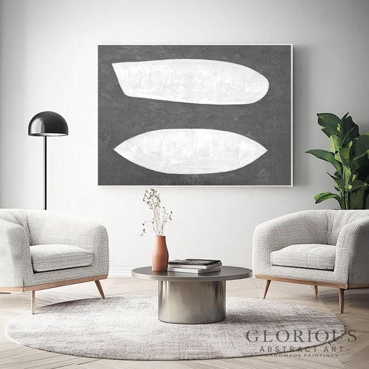 Beige Organic Shapes Abstract Wall Art | Minimalist Canvas Painting | Modern Neutral Home Decor | Contemporary Artwork | Living Room Art